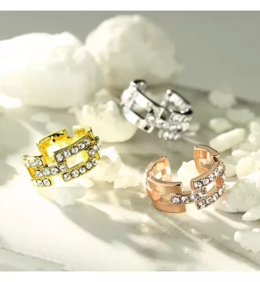 Серьга клипса на хеликс (кафф, обманка) с фианитами TATIC EC19425 имитация пирсинга хряща уха
