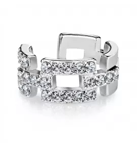 Серьга клипса на хеликс (кафф, обманка) с фианитами TATIC EC19425 имитация пирсинга хряща уха