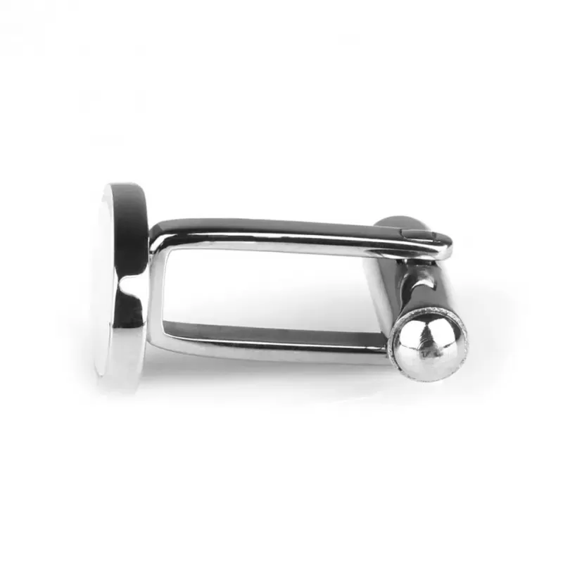 Запонки овальные из ювелирной стали с перламутром MRJ-C000158