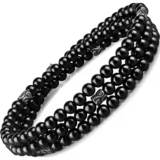 Браслет ручной работы Everiot Select LNS-2029 из черного оникса