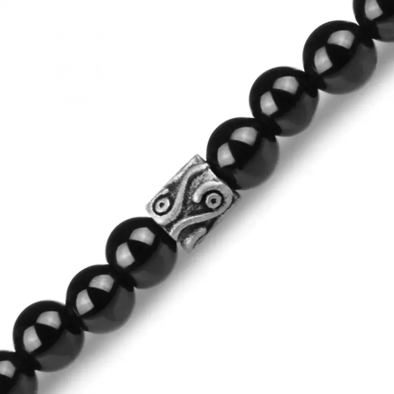 Браслет ручной работы Everiot Select LNS-2029 из черного оникса