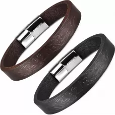 Мужской кожаный браслет Everiot BC-MJ-2011 с узором