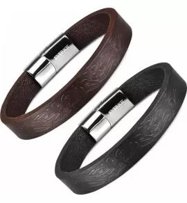 Мужской кожаный браслет Everiot BC-MJ-2011 с узором