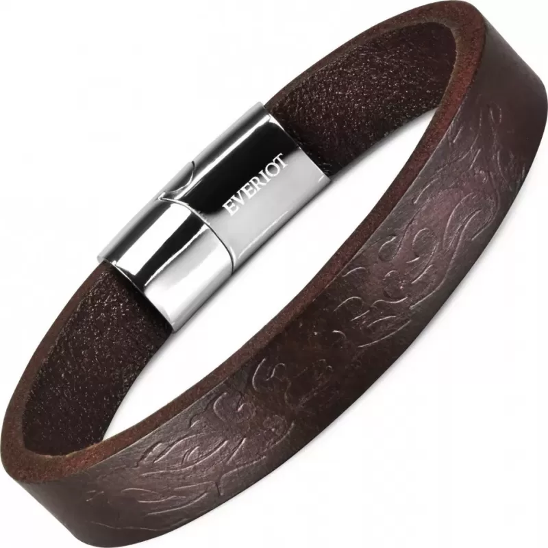 Мужской кожаный браслет Everiot BC-MJ-2011 с узором