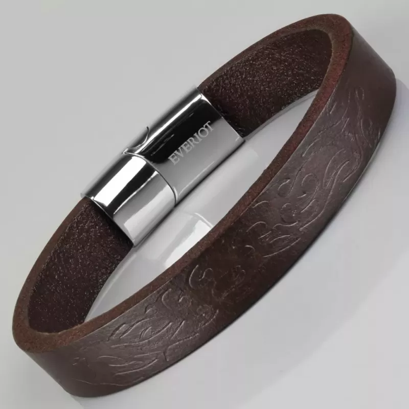Мужской кожаный браслет Everiot BC-MJ-2011 с узором