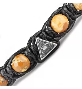 Браслет Шамбала из яшмы с шармом "Всевидящее око" Everiot Select LNS-2152