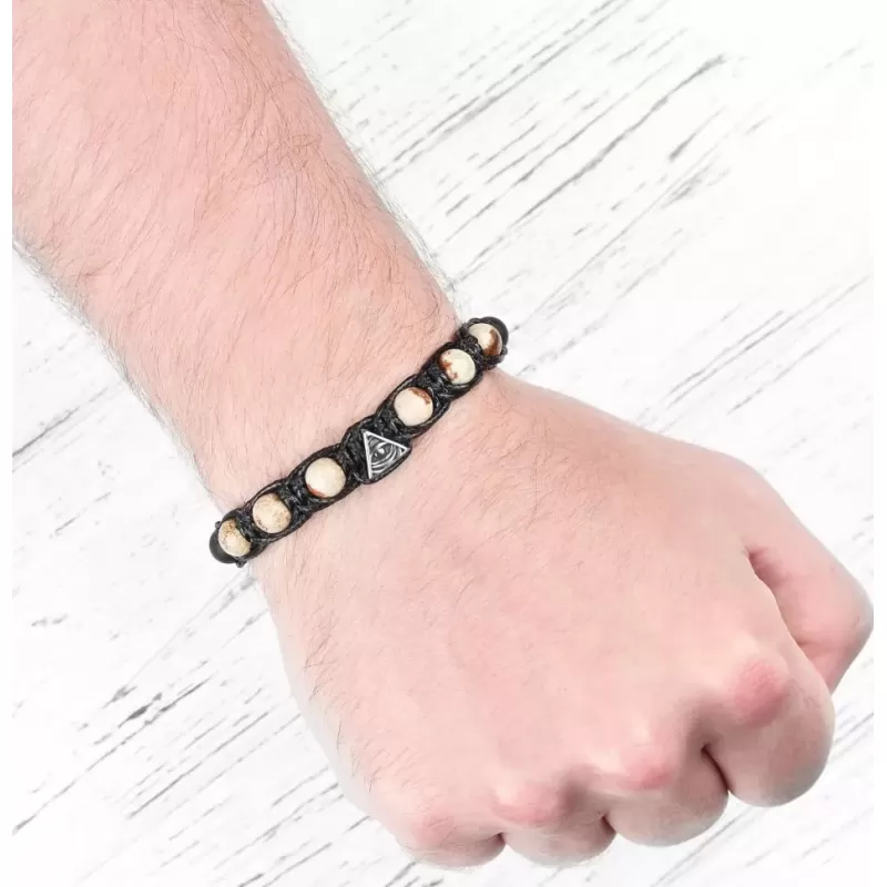 Браслет Шамбала из яшмы с шармом "Всевидящее око" Everiot Select LNS-2152