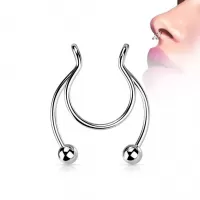 Септум обманка (серьга циркуляр, клипса в нос, для сосков) из стали PiercedFish CLP01-ST имитация пирсинг подковы