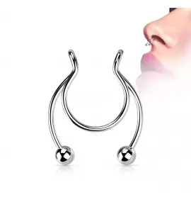 Септум обманка (серьга циркуляр, клипса в нос, для сосков) из стали PiercedFish CLP01-ST имитация пирсинг подковы
