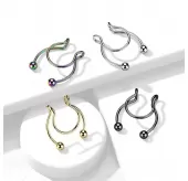 Септум обманка (серьга циркуляр, клипса в нос, для сосков) из стали PiercedFish CLP01-ST имитация пирсинг подковы