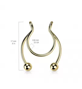 Септум обманка (серьга циркуляр, клипса в нос, для сосков) из стали PiercedFish CLP01-ST имитация пирсинг подковы