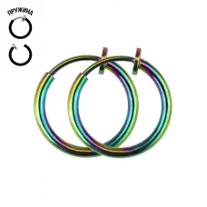 Серьги-обманки (клипсы, каффы) 2 шт. из стали PiercedFish 2xSEP45-W для имитации пирсинга носа, уха, септума, хеликса