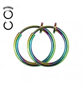 Серьги-обманки (клипсы, каффы) 2 шт. из стали PiercedFish 2xSEP45-W для имитации пирсинга носа, уха, септума, хеликса