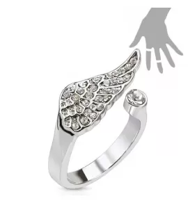 Безразмерное незамкнутое кольцо для пальцев ног/на фалангу в форме крыла TATIC R-A005 с фианитами