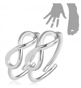 Пара безразмерных незамкнутых колец для пальцев ног/на фалангу TATIC R-A022 со знаком бесконечности