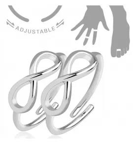 Пара безразмерных незамкнутых колец для пальцев ног/на фалангу TATIC R-A022 со знаком бесконечности