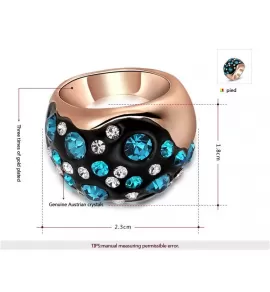 Кольцо ROZI RG-98460 с голубыми кристаллами