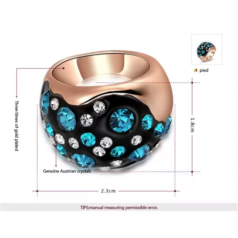 Кольцо ROZI RG-98460 с голубыми кристаллами