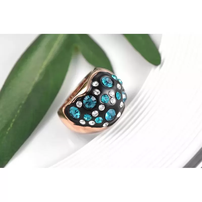 Кольцо ROZI RG-98460 с голубыми кристаллами