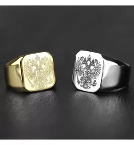 Мужской перстень-печатка из стали TATIC RSS-0322 цвета розового золота