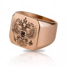 Мужской перстень-печатка из стали TATIC RSS-0322 цвета розового золота
