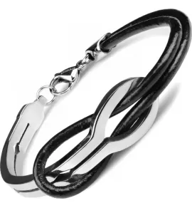 Мужской браслет из кожи и стали Everiot BC-MJ-1631