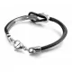 Мужской браслет из кожи и стали Everiot BC-MJ-1631