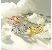 Серьга кафф (обманка, клипса) на хеликс с фианитами TATIC EC19426 имитация пирсинга хряща уха