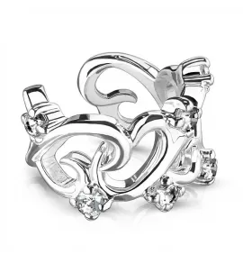 Серьга кафф (обманка, клипса) на хеликс с фианитами TATIC EC19426 имитация пирсинга хряща уха