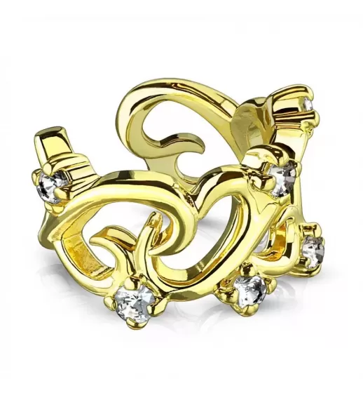Серьга кафф (обманка, клипса) на хеликс с фианитами TATIC EC19426 имитация пирсинга хряща уха