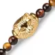 Браслет в три оборота с головой льва Everiot Select LNS-2030 из агата, камней бычий и тигровый глаз