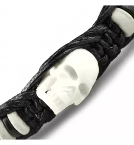 Мужской браслет Шамбала из дерева и кости с черепами Everiot Select LNS-2153