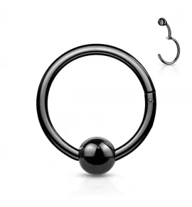 Кольцо кликер с несъемным шариком из стали PiercedFish RH91-K серьга для пирсинга септума носа, хряща уха, трагуса, хеликса, брови, губ, пупка, сосков