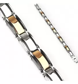 Мужской браслет TATIC SSBQ-2276 из стали с элементами цвета "розовое золото"