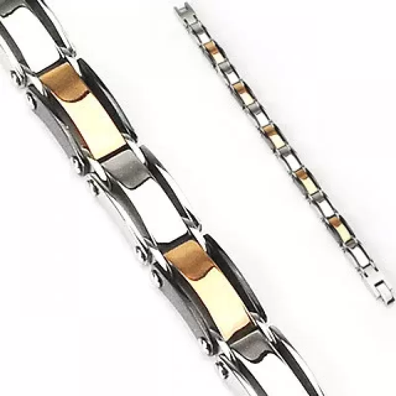 Мужской браслет TATIC SSBQ-2276 из стали с элементами цвета "розовое золото"