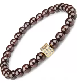 Браслет из граната с фианитами на резинке Everiot Select LNS-2069