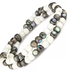 Браслет Everiot Select в два оборота из дерева на резинке --LNS-3108