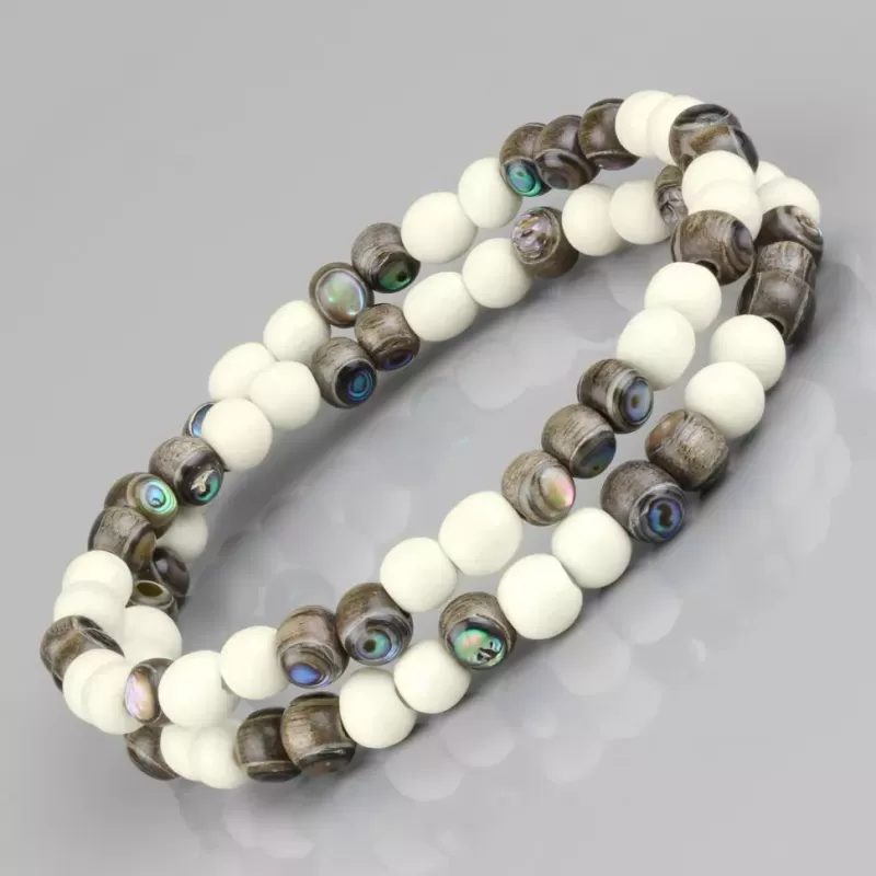 Браслет Everiot Select в два оборота из дерева на резинке --LNS-3108