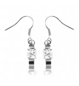 Серьги из стали Everiot AAB-ESS255 с квадратным фианитом