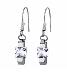 Серьги из стали Everiot AAB-ESS255 с квадратным фианитом