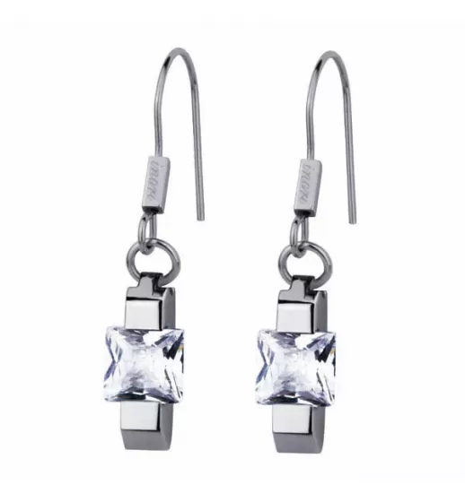 Серьги из стали Everiot AAB-ESS255 с квадратным фианитом