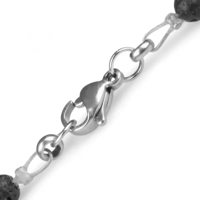 Браслет ручной работы в три оборота Everiot Select LNS-2031 из бронзита, лавы и граната