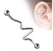 Штанга для пирсинга индастриал из стали изогнутая PiercedFish BSP12