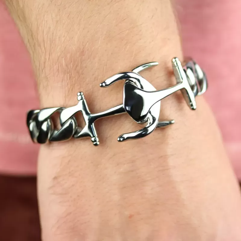 Мужской браслет из стали Everiot SB-MJ-14024 с якорями