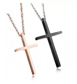 Парный кулон крест на тонкой цепочке Everiot SPD-XP-1450 из стали