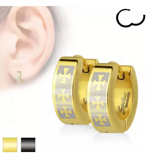 Серьги-кольца с крестами TATIC SE2060 стальные