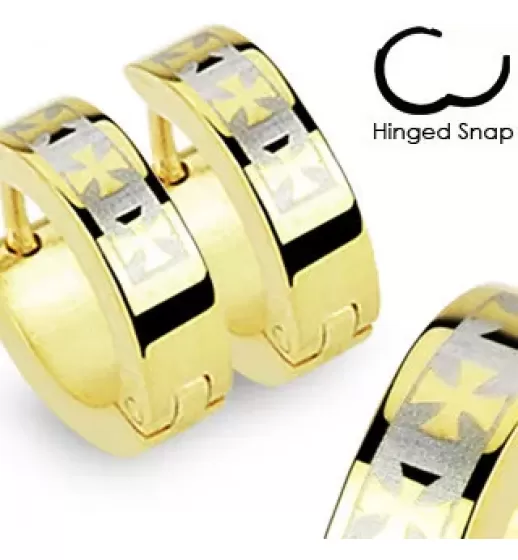 Серьги-кольца с крестами TATIC SE2060 стальные