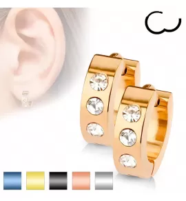 Небольшие серьги кольца TATIC SE2006 из стали с фианитами