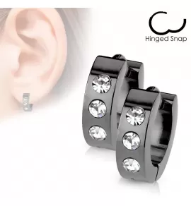 Небольшие серьги кольца TATIC SE2006 из стали с фианитами