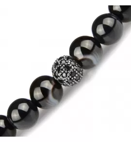 Браслет из оникса с фианитами на резинке Everiot Select LNS-2070